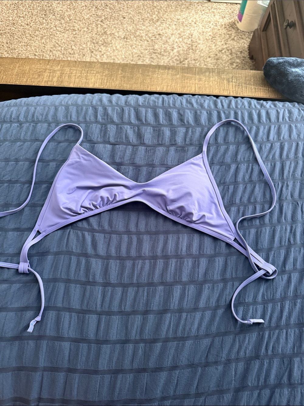 Lilac Triangle Swim Bikini Top with Adjustable Ties